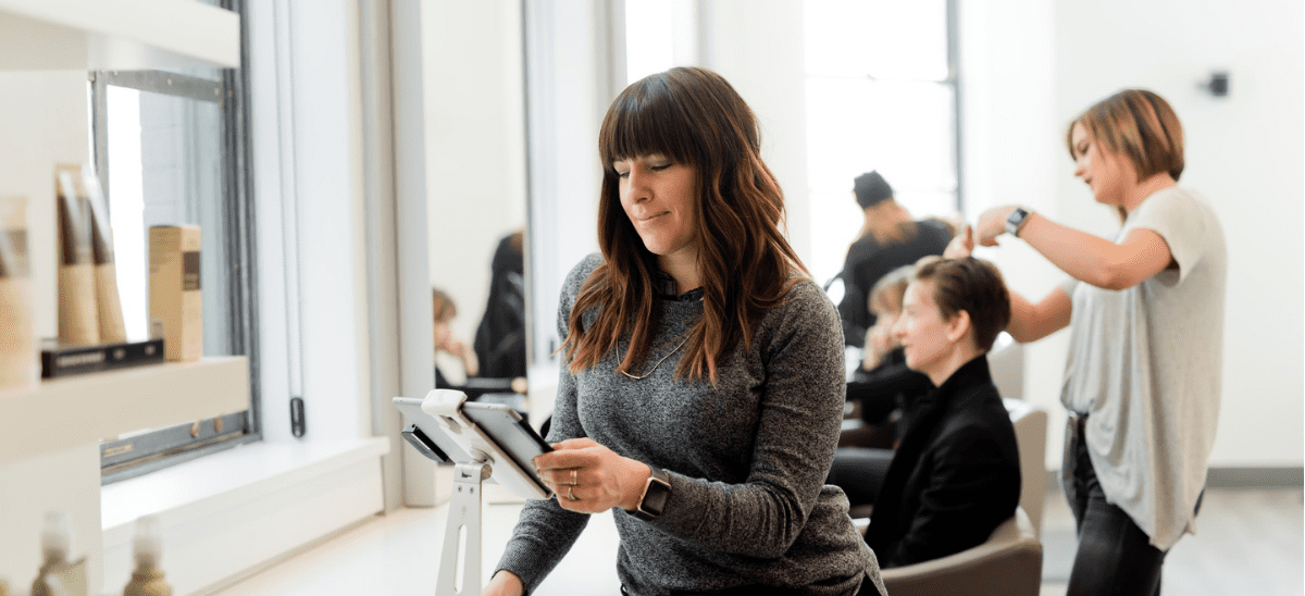 image of a women working